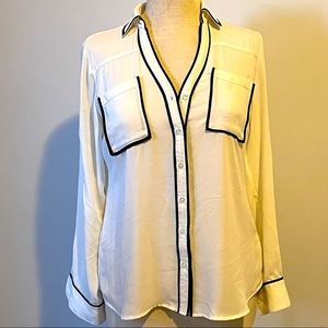 Express Portofino Cream Button Blouse
